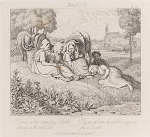 Camponeses retornando do mercado, Nancy, c.1821 (gravura)