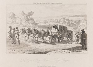 Estrada para Rouen de Dieppe, Diligence, ca. 1821 (gravura)