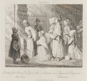 Saudando a Virgem, Viena, c.1821 (gravura)