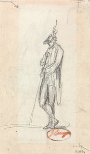 Uma figura masculina em pé de George Romney