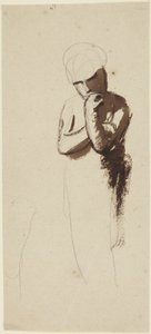 Criança com a mão no queixo de George Romney