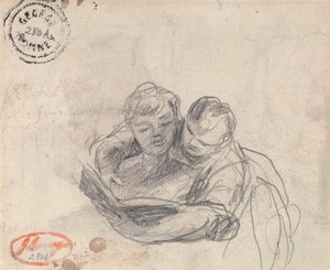 Casal a ler um livro de George Romney
