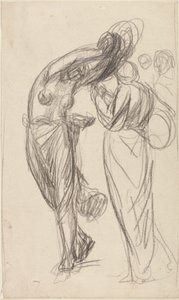 Um tocador de pandeiro que dança e um tocador de banjo de George Romney