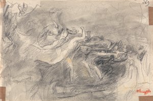 Ataque demoníaco para a tentação de Cristo de George Romney