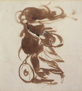 Emma Hart como Medea (caneta e tinta marrom e lava vestígios de lápis no papel) de George Romney