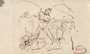 Composição figurativa; possivelmente Sansão e Dalila de George Romney