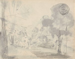Clareira com árvores de George Romney