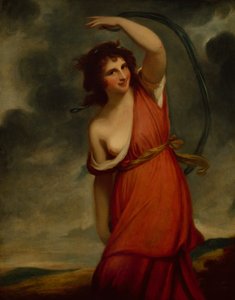 Lady Hamilton como Mirth (óleo sobre tela) de George Romney