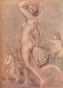 Lady Hamilton como a deusa da saúde, c1790, 1920. de George Romney