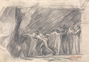 MacBeth na Caverna das Bruxas: Segunda Visita, ou Canidia e a Juventude, ou A Abertura da Arca de George Romney