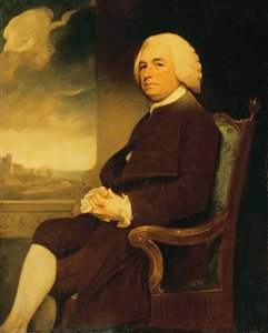 Retrato de Michael Russell, sentado, com o Castelo de Dover além (óleo sobre tela) de George Romney
