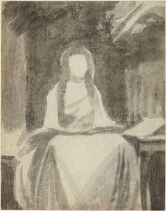 Estudo de retrato de Lady Hamilton como Santa Cecília de George Romney