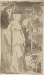 Estudo de retrato da Srta. Francis Woodley de George Romney