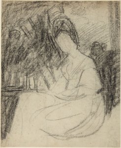 Estudo de retrato de uma mulher sentada de George Romney