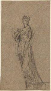 Estudo de retrato de uma mulher em pé de George Romney