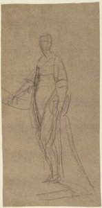 Estudo de retrato de uma mulher em pé de George Romney