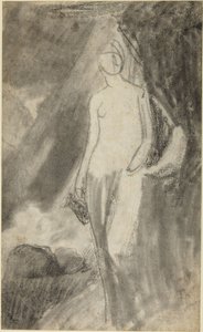 Estudo de retrato de uma mulher em pé de George Romney