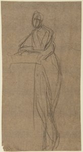 Estudo de retrato de uma mulher em pé de George Romney