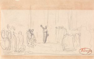 Possivelmente uma multidão diante de uma profetisa de George Romney