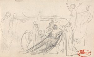 Figura Reclinada com Crianças e Outras Figuras de George Romney