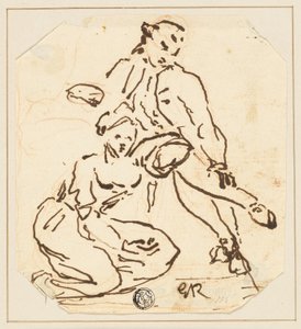 Homem e mulher sentados de George Romney