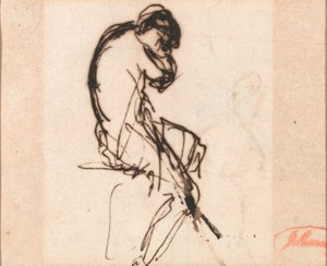 Mulher sentada, ligeiramente coberta de George Romney