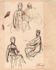 Mulher Sentada: Três Estudos de George Romney