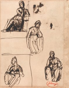 Mulher sentada e meio ajoelhada de George Romney