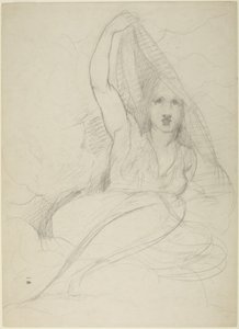 Mulher sentada a descobrir-se de George Romney