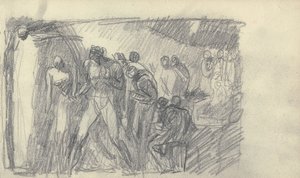 Desenho no caderno de esboços de George Romney