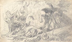 Desenho no caderno de esboços de George Romney