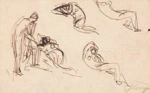 Figura de pé e quatro figuras reclinadas de George Romney