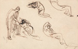 Figura em pé e quatro figuras reclinadas de George Romney