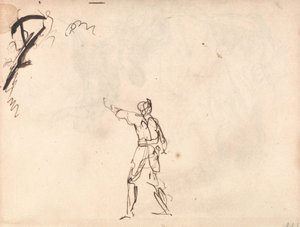 Figura de pé com o braço levantado de George Romney