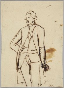 Estátua de um homem em pé de George Romney