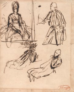Estudos para os retratos de um homem e de uma mulher de George Romney