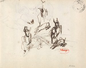 Estudos de uma rapariga com uma cabra brincalhona de George Romney