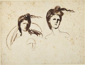 Estudos da cabeça de uma mulher de George Romney