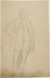 Esboço para um retrato de corpo inteiro de um homem vestido com uma túnica de George Romney