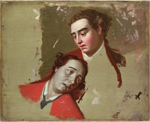Estudo para a morte do general Wolfe em Quebec, 1762-63 de George Romney