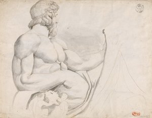Estudo da escultura da divindade do rio Tíber de George Romney