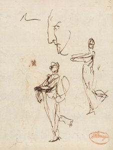 Estudo de Dois Números e um Rosto de George Romney