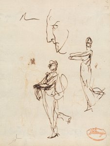 Estudo de duas figuras e um rosto de George Romney