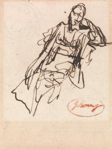 Estudo de uma mulher sentada de George Romney