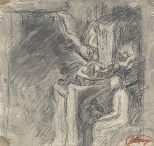 A Tentação de Cristo, c.1796 (grafite em papel tecido) de George Romney
