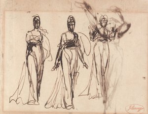 Três Estudos de uma Mulher em Pé, possivelmente Circe de George Romney