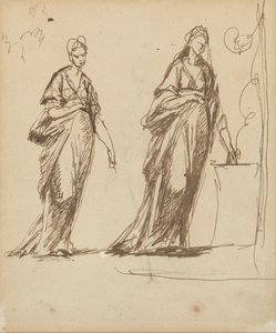 Duas figuras femininas de George Romney