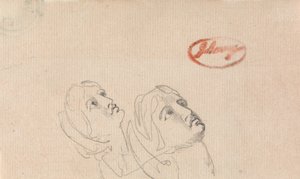 Duas cabeças a olhar para cima de George Romney