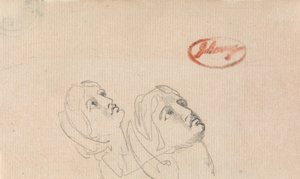 Duas cabeças a olhar para cima de George Romney