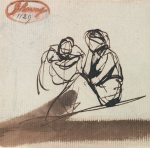 Duas figuras sentadas de George Romney